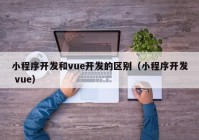 小程序開發(fā)和vue開發(fā)的區(qū)別（小程序開發(fā) vue）