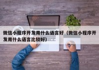 微信小程序開發(fā)用什么語言好（微信小程序開發(fā)用什么語言比較好）