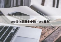 seo優(yōu)化霸屏多少錢（seo暴利）