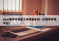 qq小程序開發(fā)者工具項(xiàng)目名稱（小程序開發(fā)平臺）