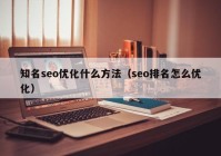 知名seo優(yōu)化什么方法（seo排名怎么優(yōu)化）