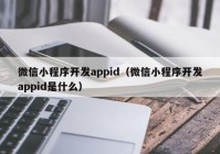 微信小程序開發(fā)appid（微信小程序開發(fā)appid是什么）