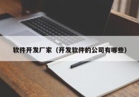 軟件開(kāi)發(fā)廠家（開(kāi)發(fā)軟件的公司有哪些）