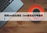 如何seo優(yōu)化排名（seo排名優(yōu)化哪里好）