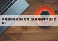 網站建設系統(tǒng)設計方案（企業(yè)網站建設設計方案）