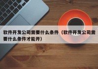 軟件開發(fā)公司需要什么條件（軟件開發(fā)公司需要什么條件才能開）