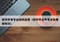 軟件開發(fā)平臺如何選擇（軟件平臺開發(fā)涉及哪些知識）