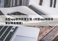 大型app軟件開發(fā)公司（大型app軟件開發(fā)公司有哪些）