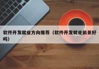 軟件開發(fā)就業(yè)方向推薦（軟件開發(fā)就業(yè)前景好嗎）