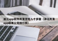 浙江app軟件開發(fā)流程八個(gè)步驟（浙江開發(fā)app應(yīng)用公司排行榜）