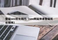 整站seo優(yōu)化技巧（seo網(wǎng)站快速整站優(yōu)化技術）