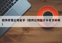 軟件開發(fā)公司名字（軟件公司起什么名字好聽）