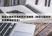 微信小程序開發(fā)的技術有哪些（微信小程序開發(fā)需要哪些技術）