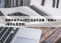 電商中關(guān)于seo優(yōu)化說法不正確（電商seo是什么意思啊）