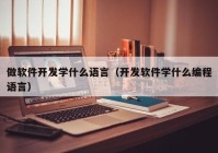 做軟件開發(fā)學(xué)什么語言（開發(fā)軟件學(xué)什么編程語言）