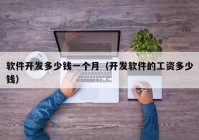 軟件開發(fā)多少錢一個月（開發(fā)軟件的工資多少錢）