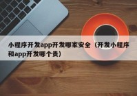 小程序開發(fā)app開發(fā)哪家安全（開發(fā)小程序和app開發(fā)哪個貴）