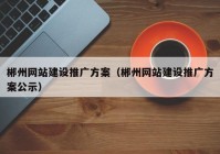 郴州網(wǎng)站建設推廣方案（郴州網(wǎng)站建設推廣方案公示）